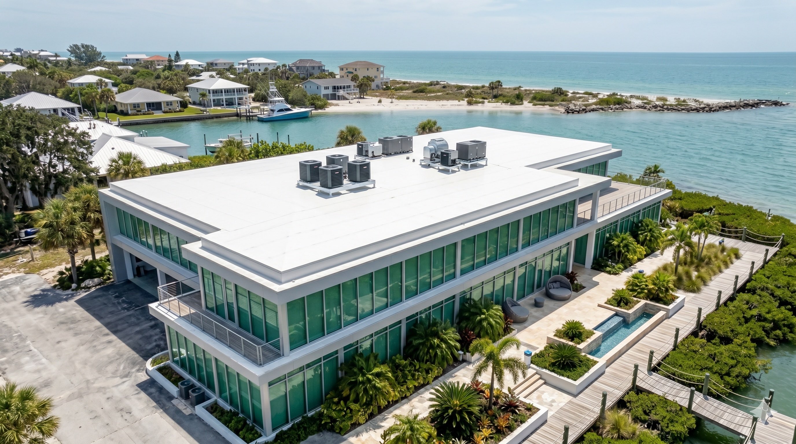 New commercial roof after installation