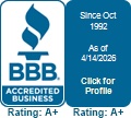 BBB Accredited Business — Accredited since 1992